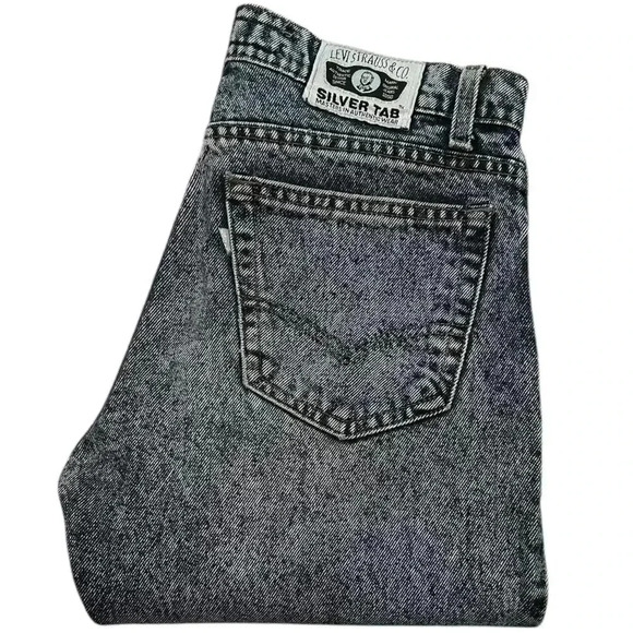 Levi’s 512 Vintage Silver Tab Black Wash Straight Slim Jeans - Picture 1 of 7